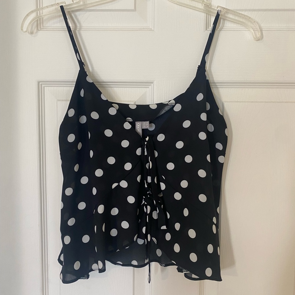 ASOS polka dot cut out tank